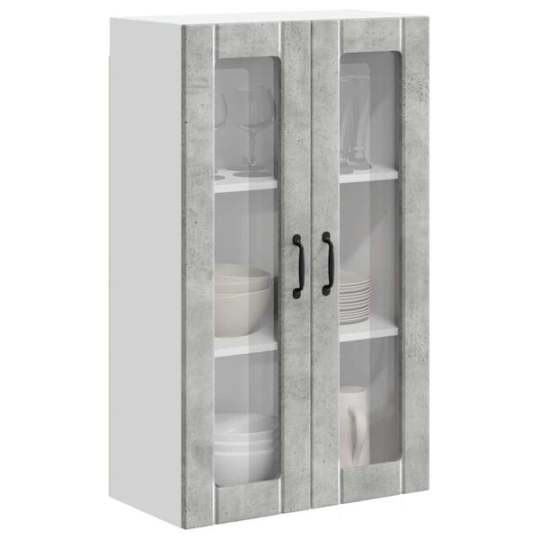 vidaXL Kitchen Wall Cabinet with Door Concrete Grey 60 x 31 x 100 cm
