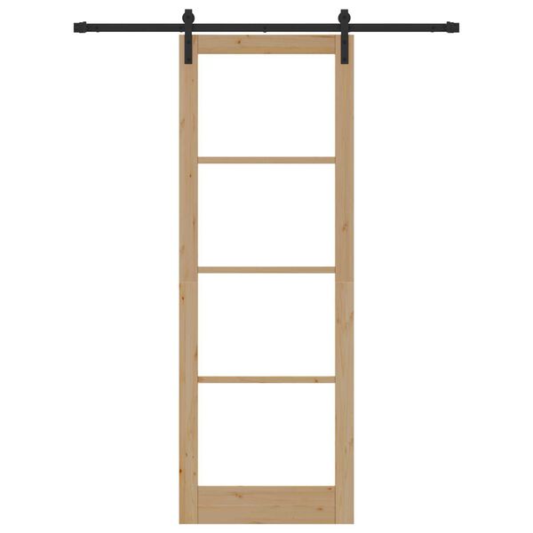 vidaXL Sliding Door ORKDAL Natural and Black 83 x 232 cm