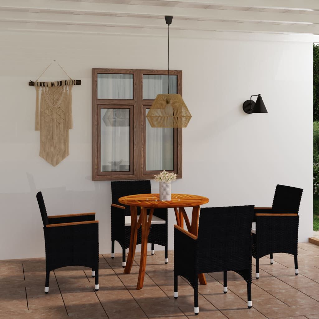 5 piece black shop dining room set