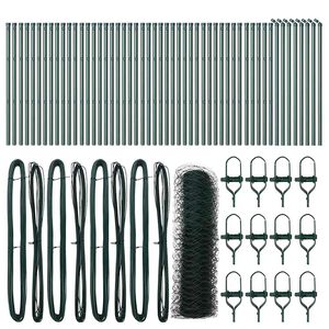 vidaXL Hexagonal Fence Ground Fix 100 x 0.5 m PVC-Coated Steel Green
