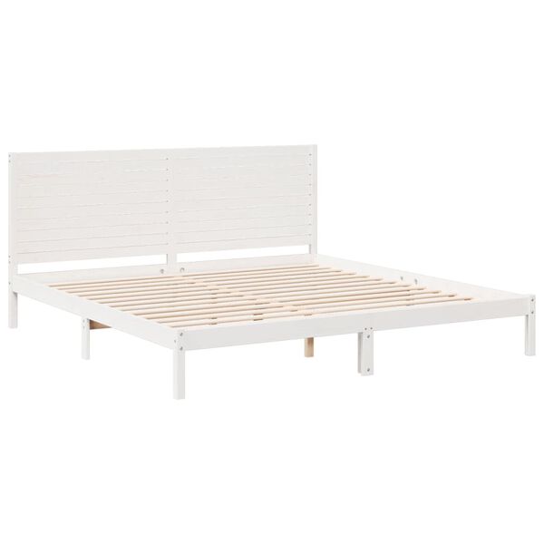 vidaXL Extra Long Bed Frame without Mattress White 180x220 cm Solid Wood