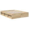 vidaXL Bed Frame Smoked Oak 150 x 200 cm Engineered wood
