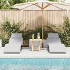 vidaXL Sun lounger 2 pcs Light Grey 184 x 55 x 64cm Solid Acacia wood