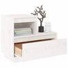 vidaXL Bedside Cabinet White 60x34x51 cm Solid Wood Pine