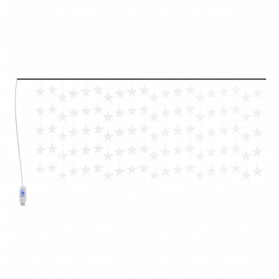 vidaXL LED Star Curtain Fairy Lights 500 LED Cold White 8 Function
