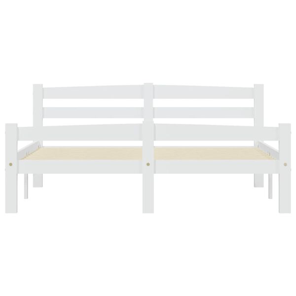 vidaXL Bed Frame without Mattress White Solid Wood Pine 140x200 cm