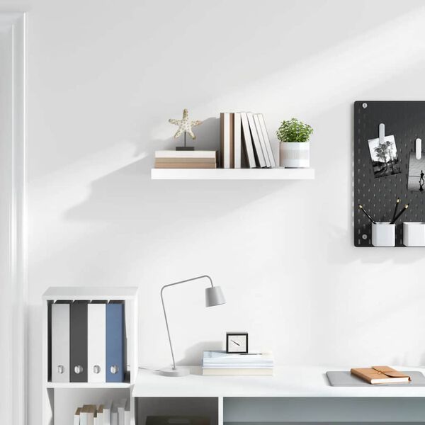 vidaXL Floating Wall Shelf High Gloss White 60x23.5x3.8 cm MDF