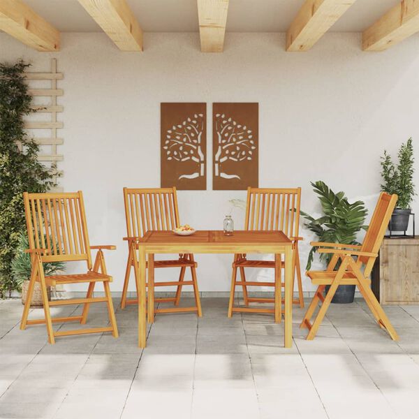 vidaXL 5 Piece Garden Dining Set Solid Wood Acacia