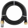 vidaXL Suction Hose with Brass Connectors Black 1.1" 10 m PVC