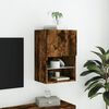 vidaXL TV Cabinet with LED Lights Smoked Oak 40.5x30x60 cm