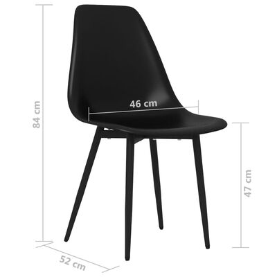vidaXL Dining Chairs 6 pcs Black PP
