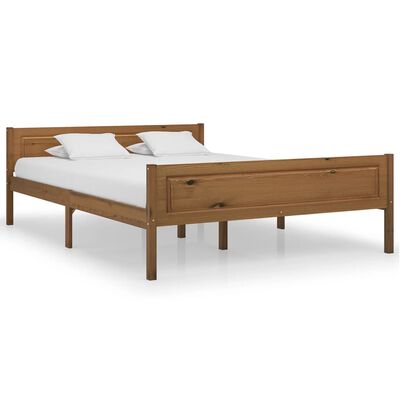 vidaXL Bed Frame Solid Pinewood Honey Brown 120x200 cm