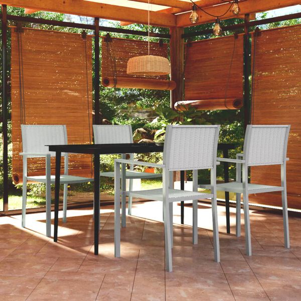 vidaXL 5 Piece Garden Dining Set White