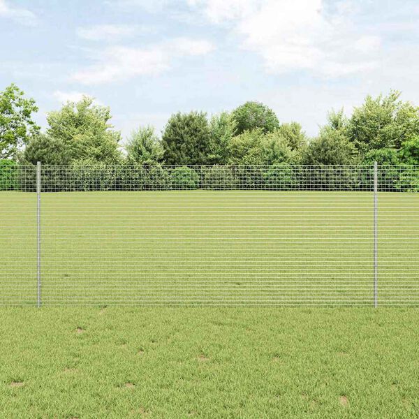 vidaXL Fence and Post Silver 1 x 10 m Steel