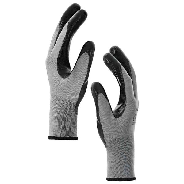 vidaXL Work Gloves 12 pcs Grey and Black 10 / XL Polyester