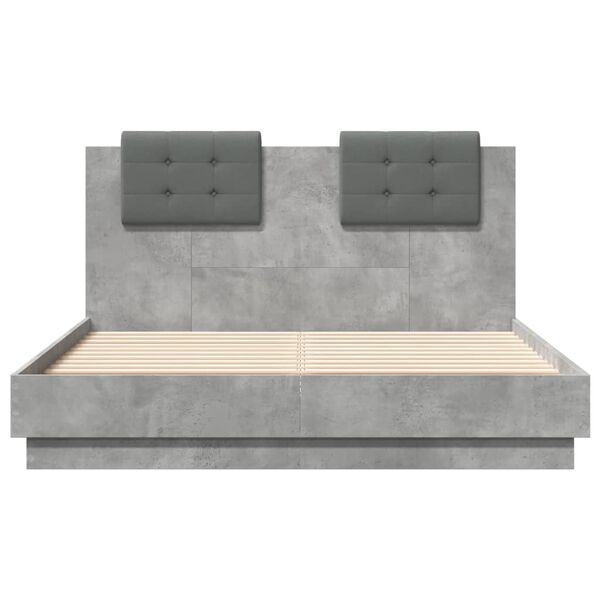vidaXL Bed Frame without Mattress Concrete Grey 135x190 cm Double