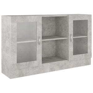 vidaXL Vitrine Cabinet Concrete Grey 120x30.5x70 cm Engineered Wood