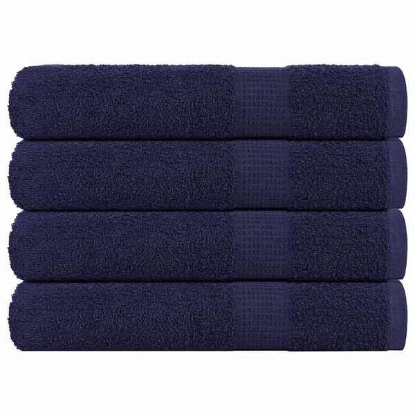 vidaXL Towels 4 pcs "FROGN" Navy Blue 100x200 cm 100% Cotton
