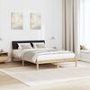 vidaXL Bed frame Brown and black 150 x 200 cm Solid pine wood
