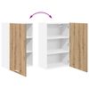 vidaXL Hanging Cabinet with Door Artisan Oak and White 50 x 31 x 80 cm