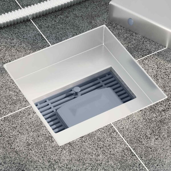 vidaXL 2 in 1 Shower Drain Silver 15 x 15 cm Stainless Steel 304