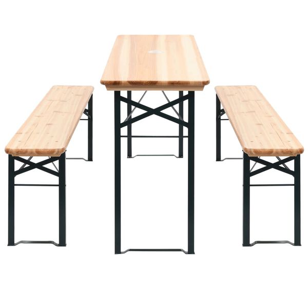 vidaXL Folding Beer Table with 2 Benches 177 cm Pinewood