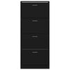 vidaXL Shoe Cabinet Black 63x24x147 cm Engineered Wood