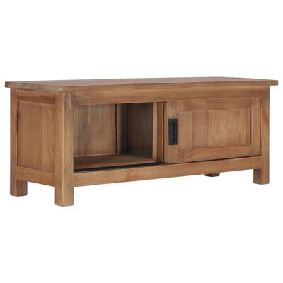 vidaXL TV Cabinet 90x30x35 cm Solid Teak Wood