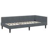 vidaXL Corner Bed Frame with Headboard Dark Grey 90 cm x 200 cm Velvet