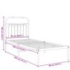 vidaXL Metal Bed Frame without Mattress with Headboard Black 75x190cm