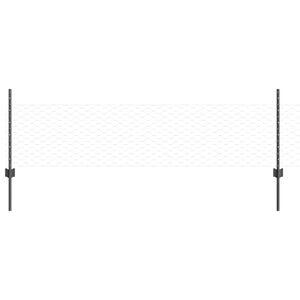 vidaXL Hexagonal Fence with Post 50 x 0.5 m PVC-Coated Steel Grey Mesh