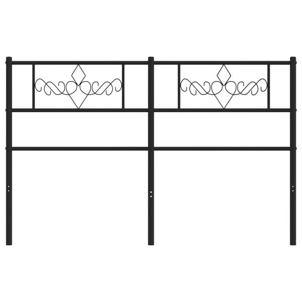 vidaXL Metal Replace Headboard Black 120 cm