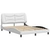 vidaXL Bed Frame with LED without Mattress "Hvar" White 140x190 cm