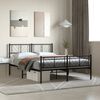 vidaXL Metal Bed Frame without Mattress with Footboard Black 140x190cm