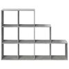 vidaXL Room Divider Bookcase 3-Tier Concrete Grey 137.5x29x103.5 cm Engineered Wood