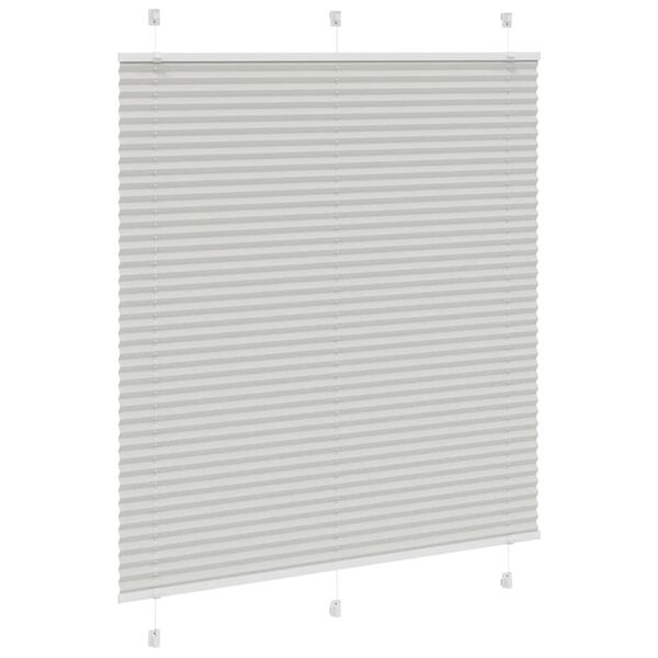 vidaXL Pleated Blind Light Grey 115x100 cm Fabric Width 114.4 cm Polyester