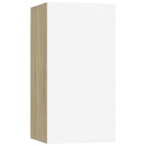 vidaXL TV Cabinet White and Sonoma Oak 30,5x30x60 cm Engineered Wood
