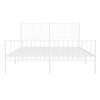 vidaXL Metal Bed Frame without Mattress with Footboard White 160x200cm