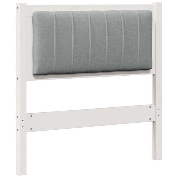 vidaXL Upholstered Headboard White 75 cm Solid Pine Wood