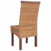 vidaXL Dining Chairs 2 pcs Brown Natural Rattan