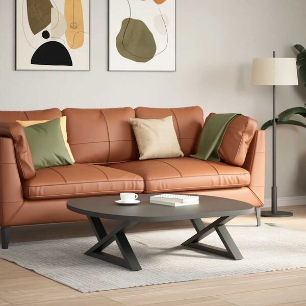 vidaXL Coffee Table Legs 2 pcs Anthracite 70x(30-31.3) cm Steel