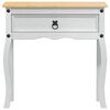 vidaXL Console table with Drawer White 73 x 35 x 73 cm Solid Pine Wood