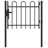 vidaXL Fence Gate with Lock Grey 103 x 124.5 cm Powder-Coated Steel