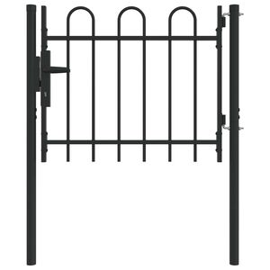 vidaXL Fence Gate with Lock Grey 103 x 124.5 cm Powder-Coated Steel