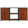 vidaXL Kitchen Storage Set with Shelf 3 pcs Rusty Weathering Steel