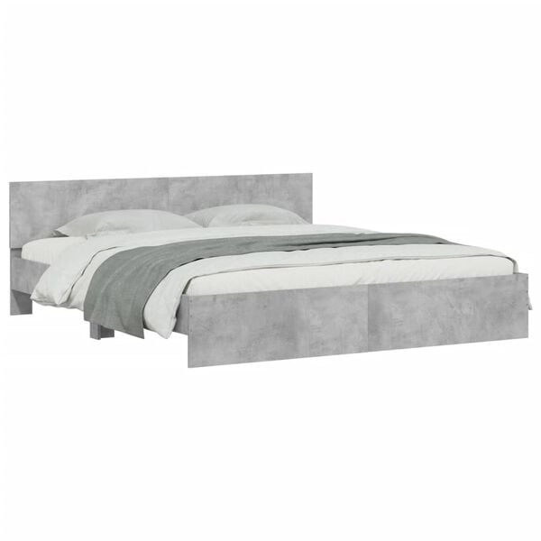 vidaXL Bed Frame without Mattress Concrete Grey 160x200 cm