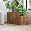 vidaXL Planter Basket with Storage 2 pcs Brown Lacak Rattan