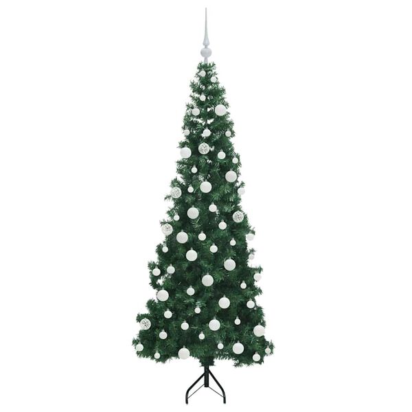 vidaXL Corner Artificial Christmas Tree Green 180 cm PVC and Metal