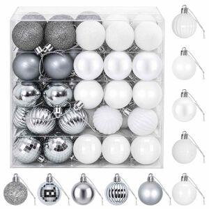 vidaXL Christmas Ball Set 100 pcs White and Grey Dia. 4 cm Polystyrene