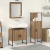 vidaXL Bathroom Furniture Set with Shelf 3 pcs Brown Engineered wood